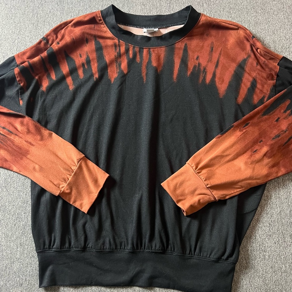 Peyton Jensen Rust Black Tie Dye Oversized Sweatshirt Evereve casual goth